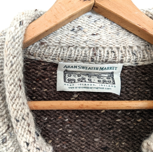 SOLD! Aran Sweater Market Hand Loomed Wool Sweater - Picture 3 of 8